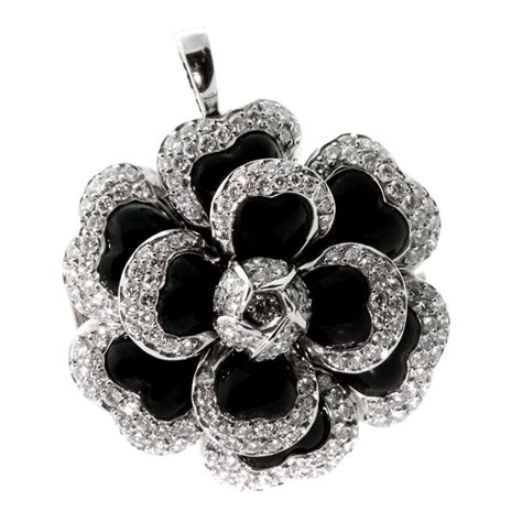 chanel camellia diamond brooch